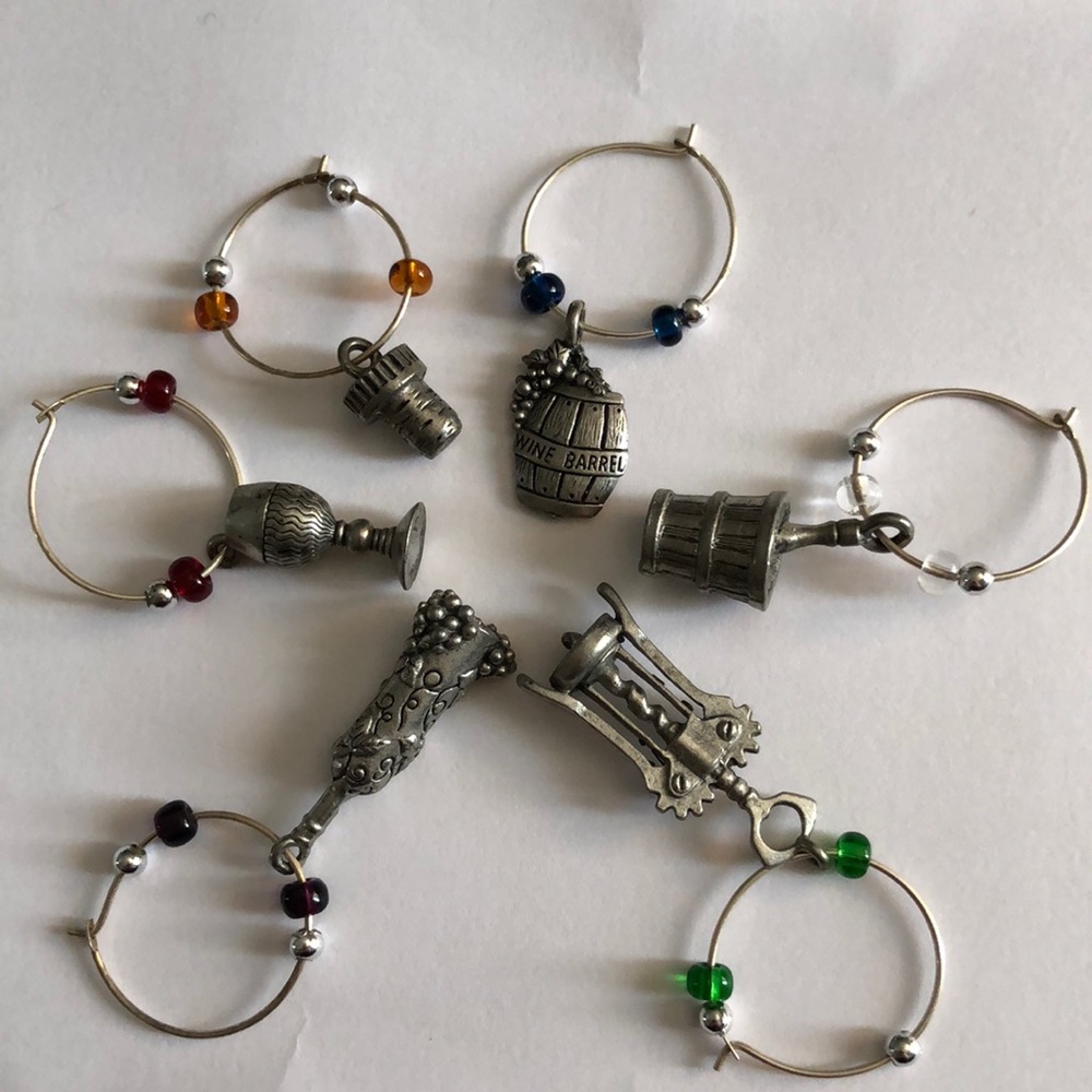 Pottery Barn Wine Glass Charm Set of 6